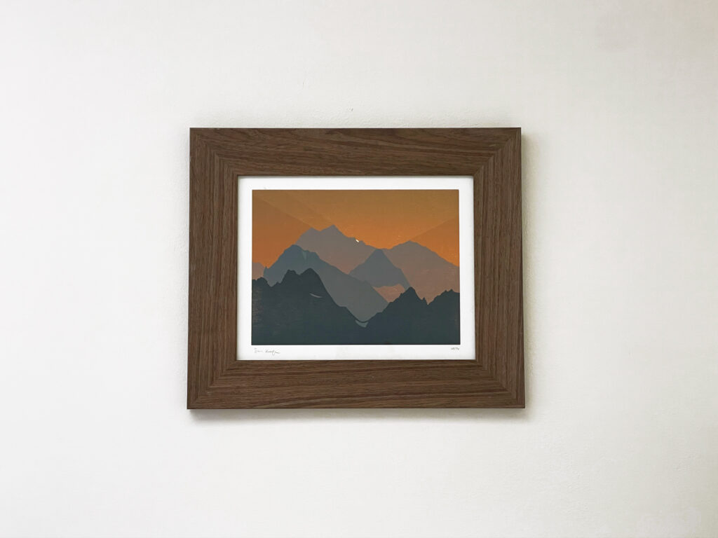 Framed artwork Bear Pass displayed on a wall