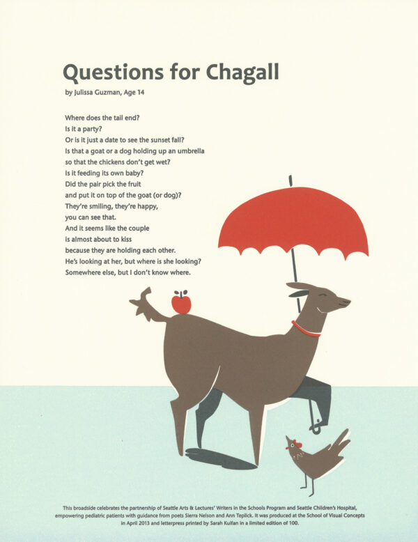 poetry broadside Questions for Chagall
